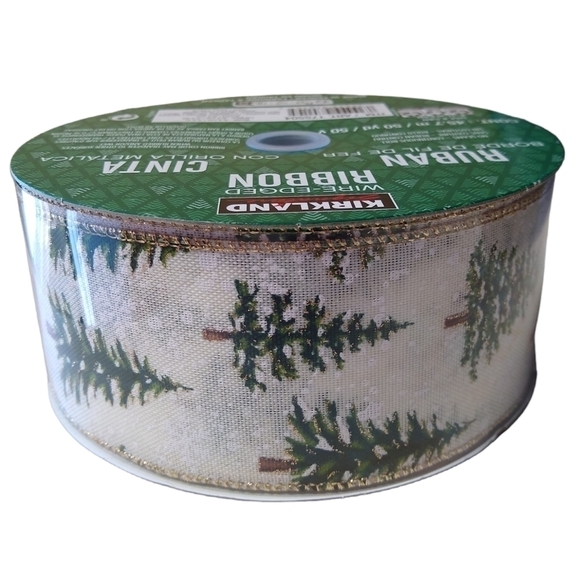 Wire-Edged Seamless Ribbon Woodland Trees HUGE 50 Yards 2.5" Wide - Picture 4 of 4